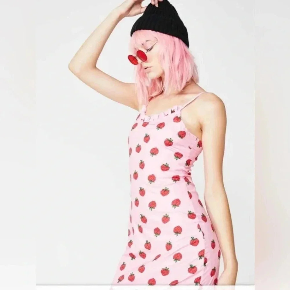 Daisy Street ASOS Strawberry Print Mini Dress Size 6 - Picture 4 of 16